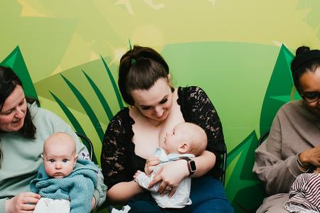 Three mothers breastfeeding